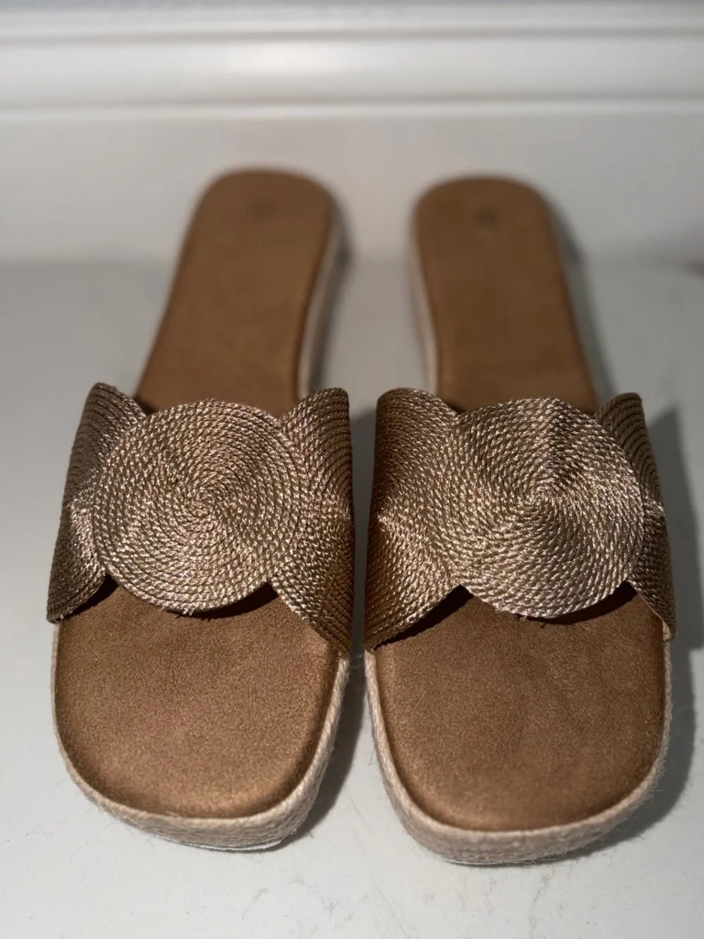 Bronze Woven Platform Sandals | Coastal Vacation | Beach Boho | Size 11 - Picture 4 of 10